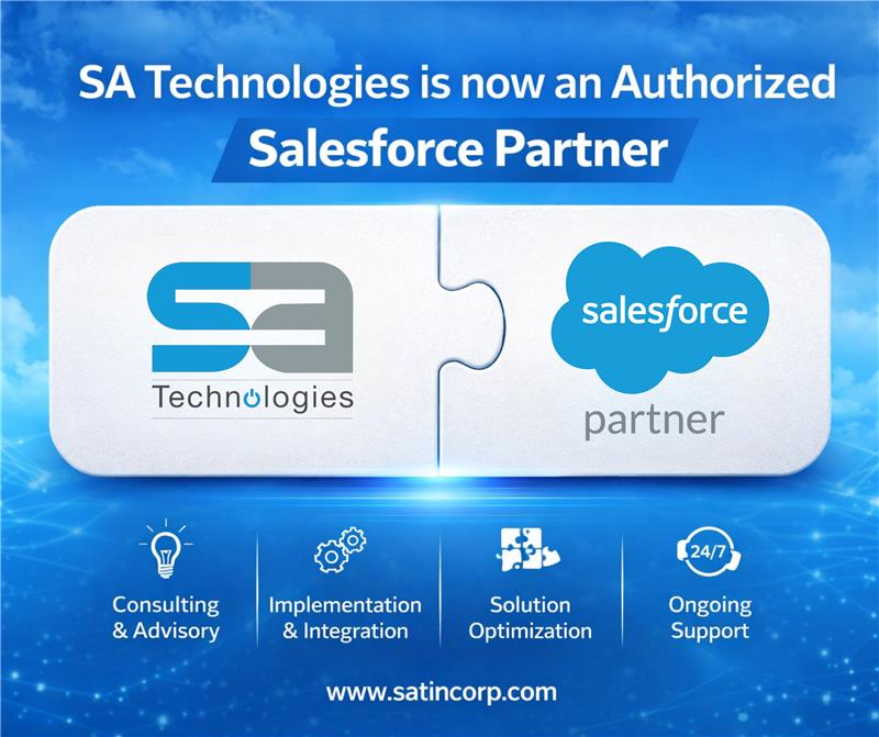 SA Technologies Announces Authorized Salesforce Partner Status to Accelerate Digital Transformation